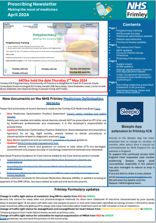 Frimley ICB prescribing newsletter- April 2024