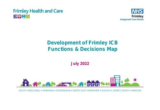 Frimley Functions and Decisions Map