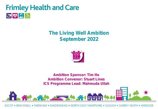 Living Well Ambition Update September 2022