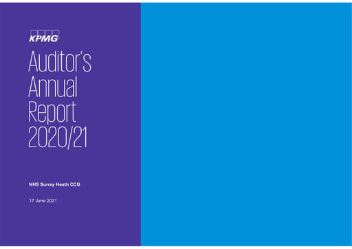 NHS Surrey Heath CCG Auditors Annual Report 2020-21