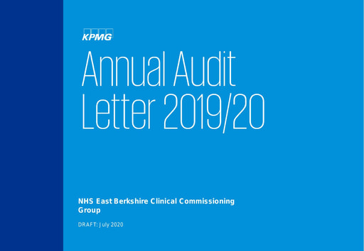 East Berkshire CCG Annual Audit Letter 2019-20