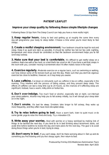 Simple lifestyle changes for quality sleep