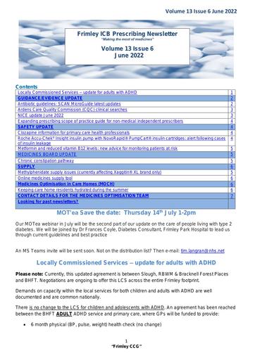 Frimley ICB prescribing newsletter June 2022
