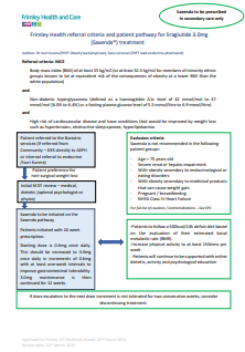 Referral criteria and patient pathway for liraglutide (Saxenda®) treatment